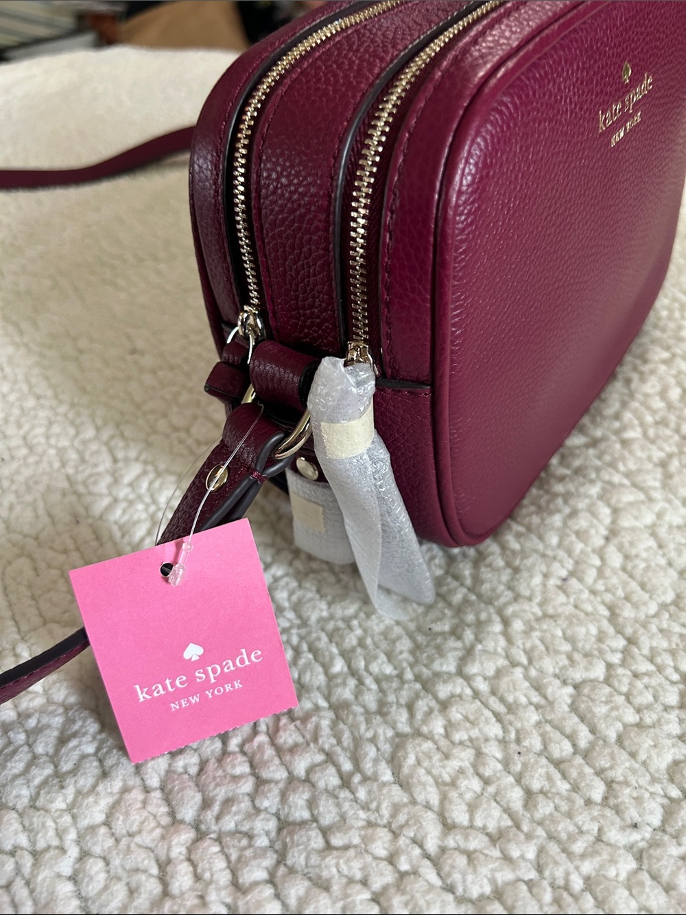 kate spade Pebbled Leather Crossbody in Plum Wine - Picture 2 of 4